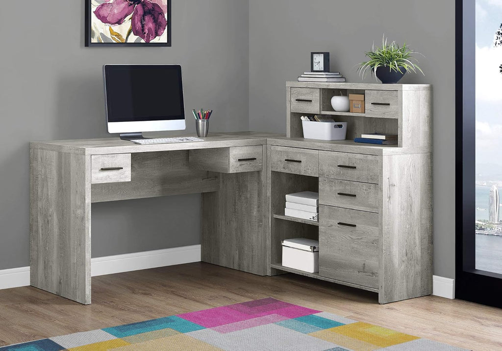 L-Shaped Corner Computer Desk with Hutch B45825