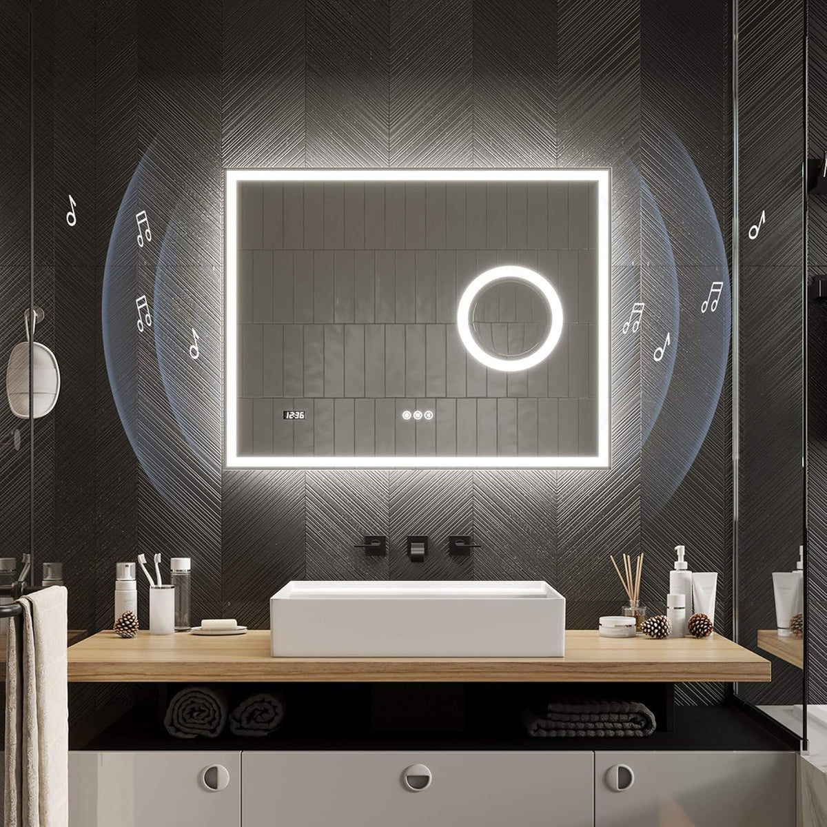20 X 28 Inch LED Lighted Anti-Fog Dimmable Bathroom Mirror K57945