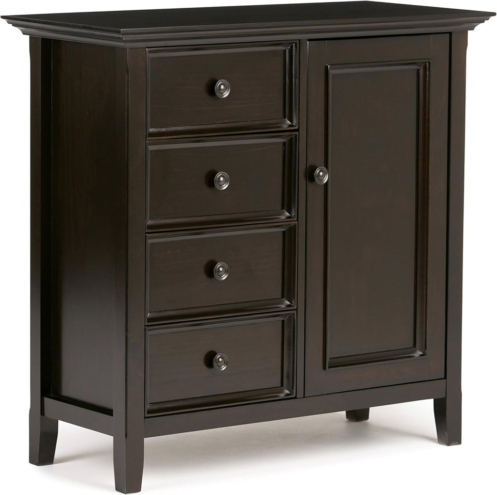 Light Golden Brown Solid Wood Storage Cabinet with 4 Drawers G218265