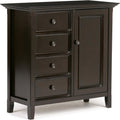 Light Golden Brown Solid Wood Storage Cabinet with 4 Drawers G218265