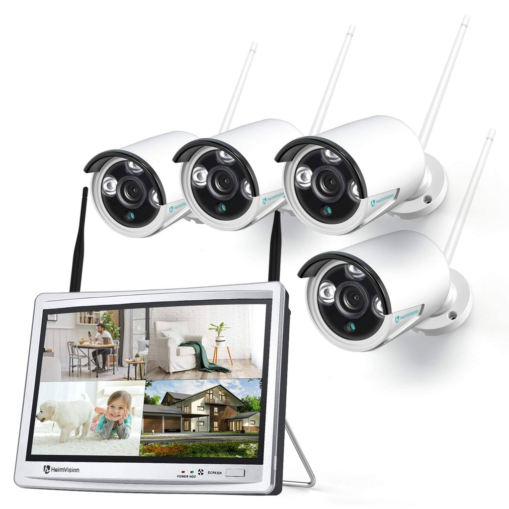 1080p Wireless Security Camera System with 12 inch LCD Monitor X682