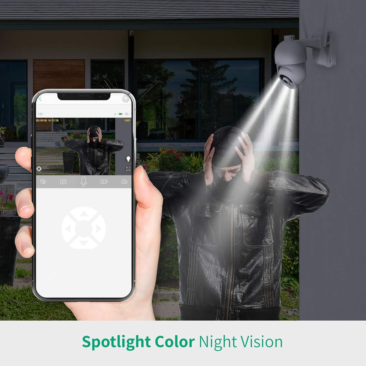 Battery Powered Wireless Security Camera Outdoor 355° 2.4G WiFi M553750