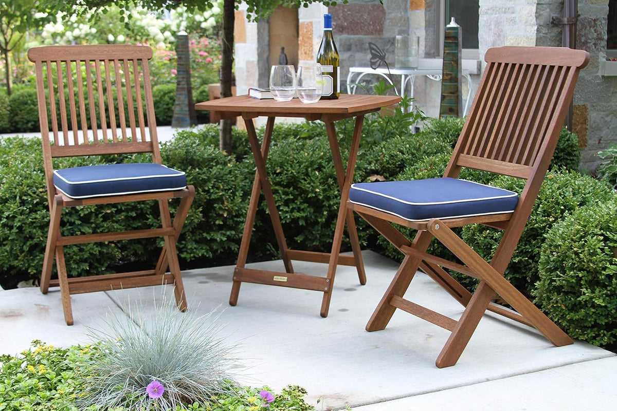 Eucalyptus 3 Piece Square Bistro Outdoor Furniture Set G88527