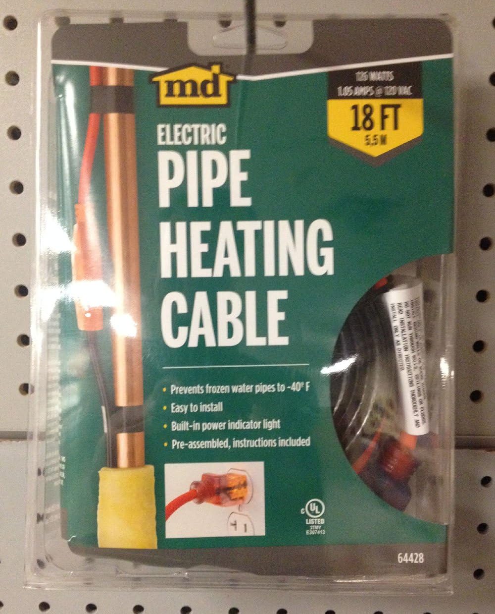 18 Ft Pipe Heating Cable with Thermostat Z178