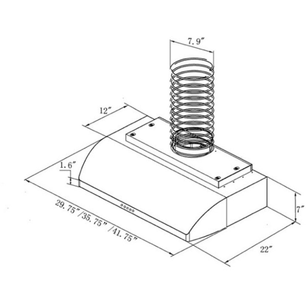 36x22 900 CFM Ducted Under Cabinet Range Hood V30064