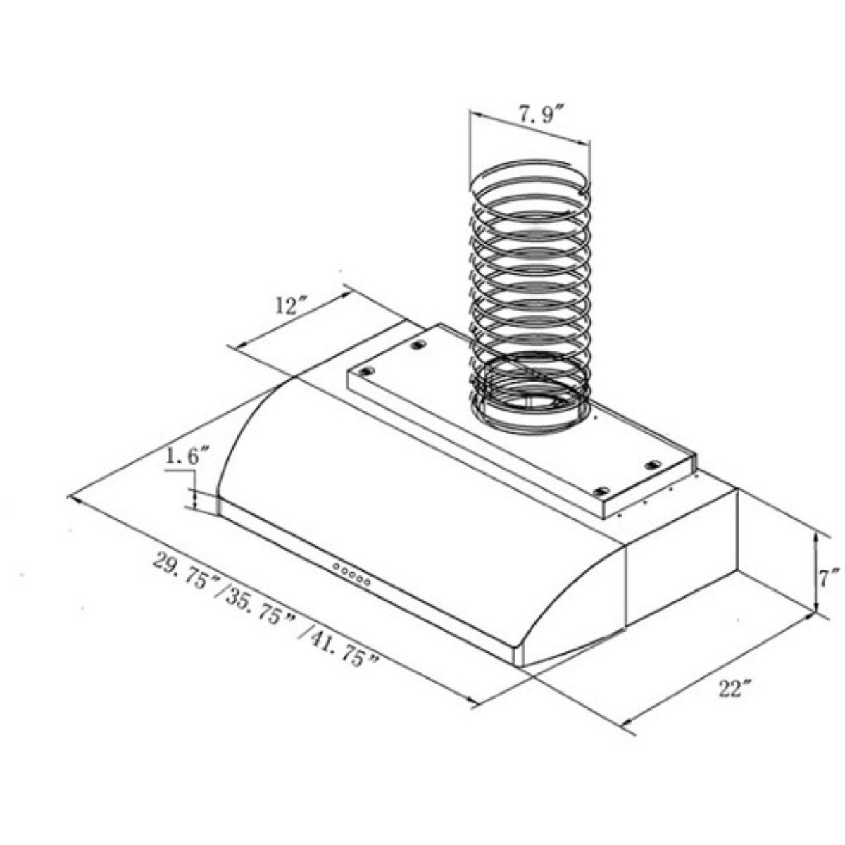 36x22 900 CFM Ducted Under Cabinet Range Hood V30064