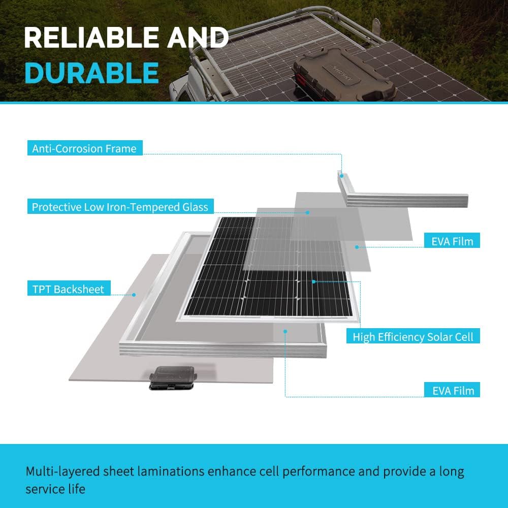 200 Watts 12 Volts Monocrystalline Solar Panel Kit with 30A PWM Charge Controller K671