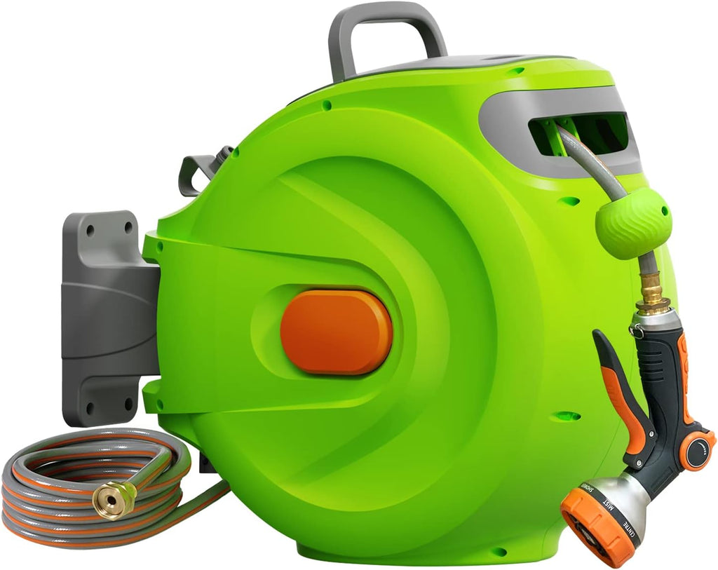 1/2'' x 100 FT Retractable Hose Reel with 8 Patterns Nozzle L9735