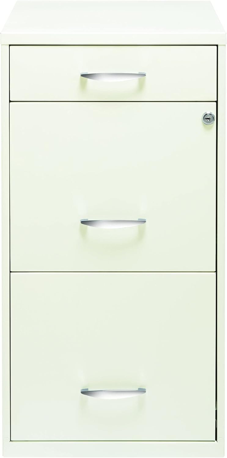 18 Deep 3 Drawer Steel File Cabinet in White I88305