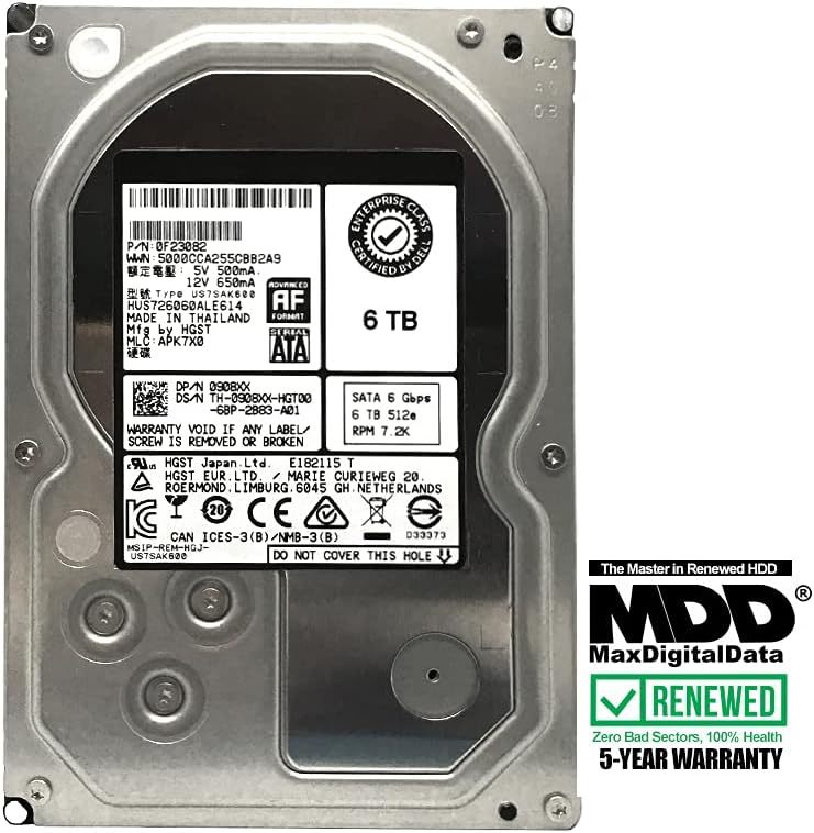 6TB 7200RPM 128MB Cache SATA 6Gb/s 3.5-inch Enterprise Hard Drive Pack of 2 N765