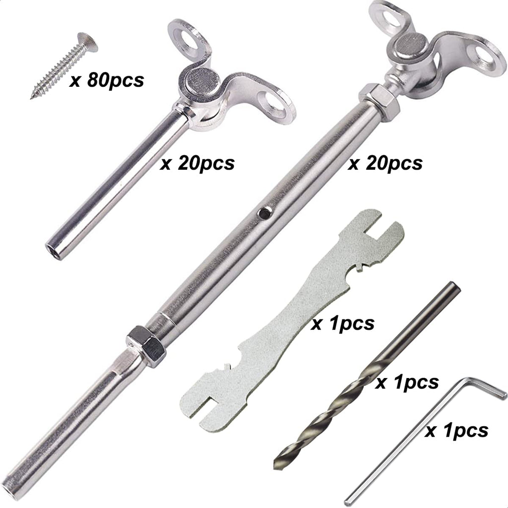 3/16 Cable Railing Hardware Kit T316 Marine Grade A92230