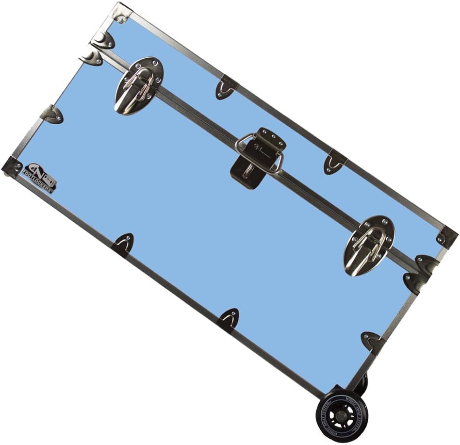 Lockable Trunk Footlocker with Wheels Large 32 x 18 x 16.5 Inches Purple I217920