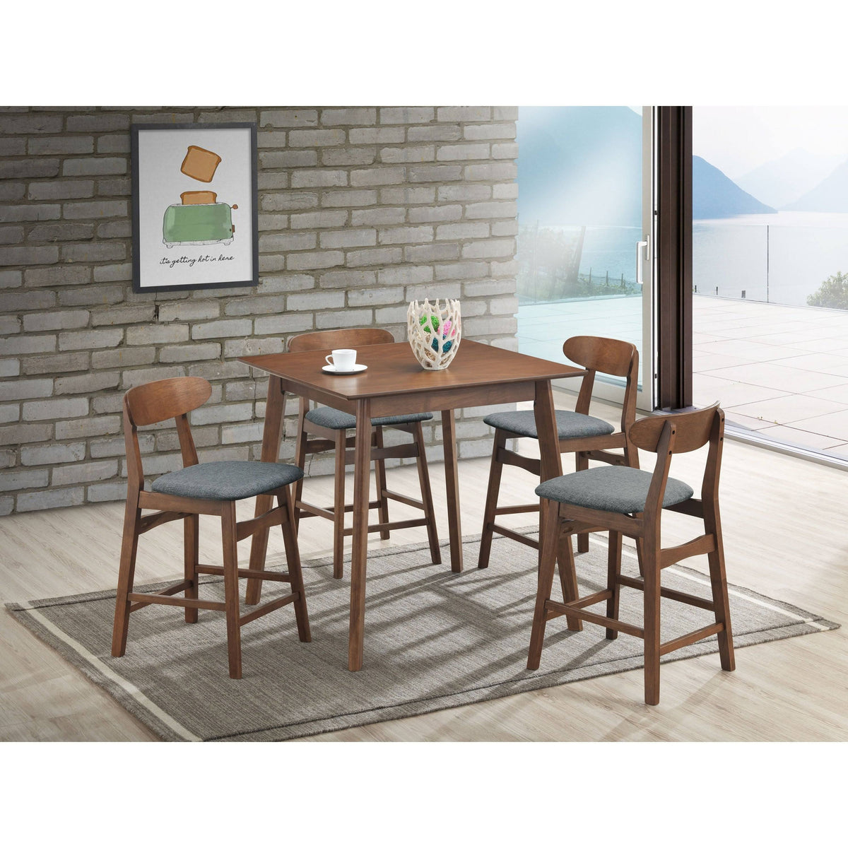 5-Pc Upholstered Dining Set M742