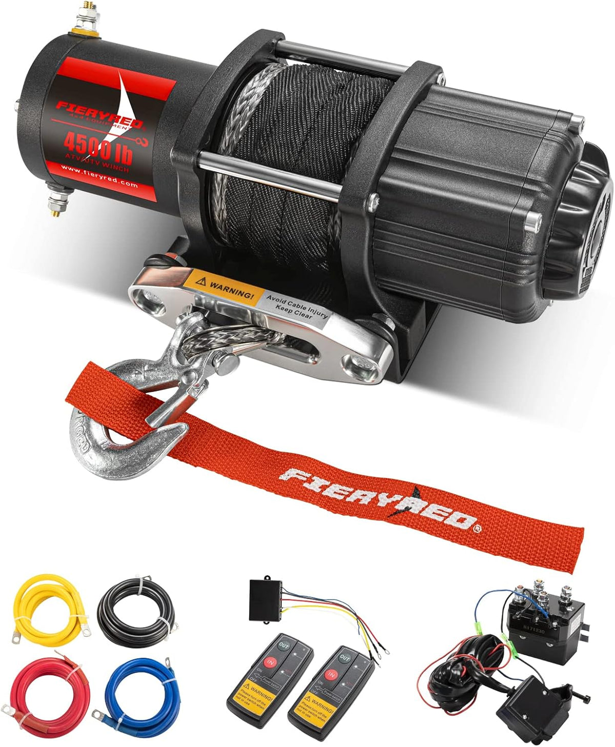 12V 4500LBS Electric Steel Cable ATV Winch Kit J615