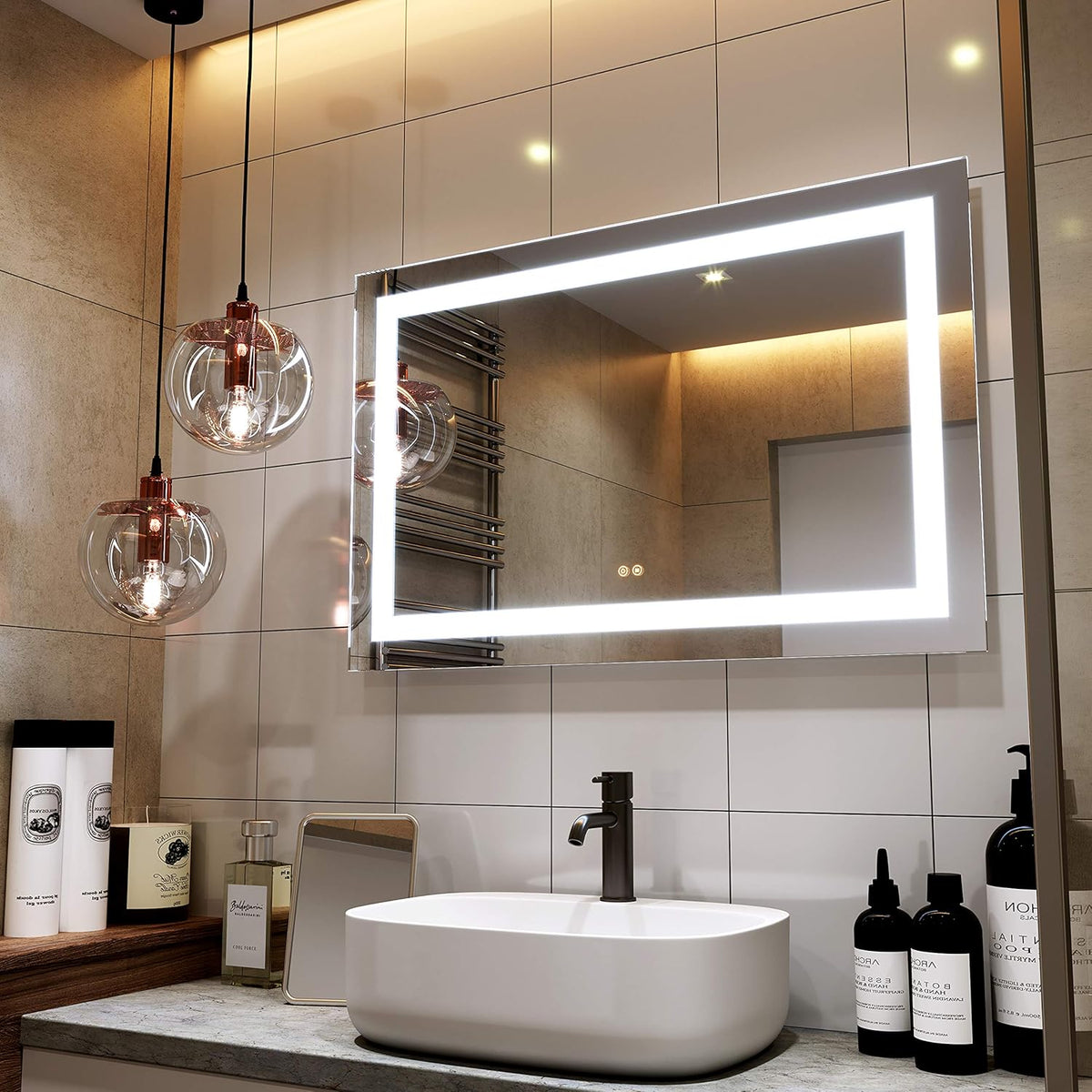 20 X 28 Inch LED Lighted Anti-Fog Dimmable Bathroom Mirror K57945