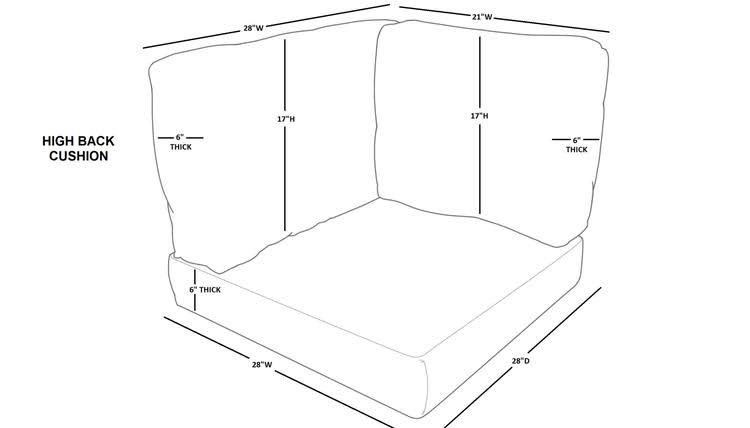 High Back Cushion Set Z2962