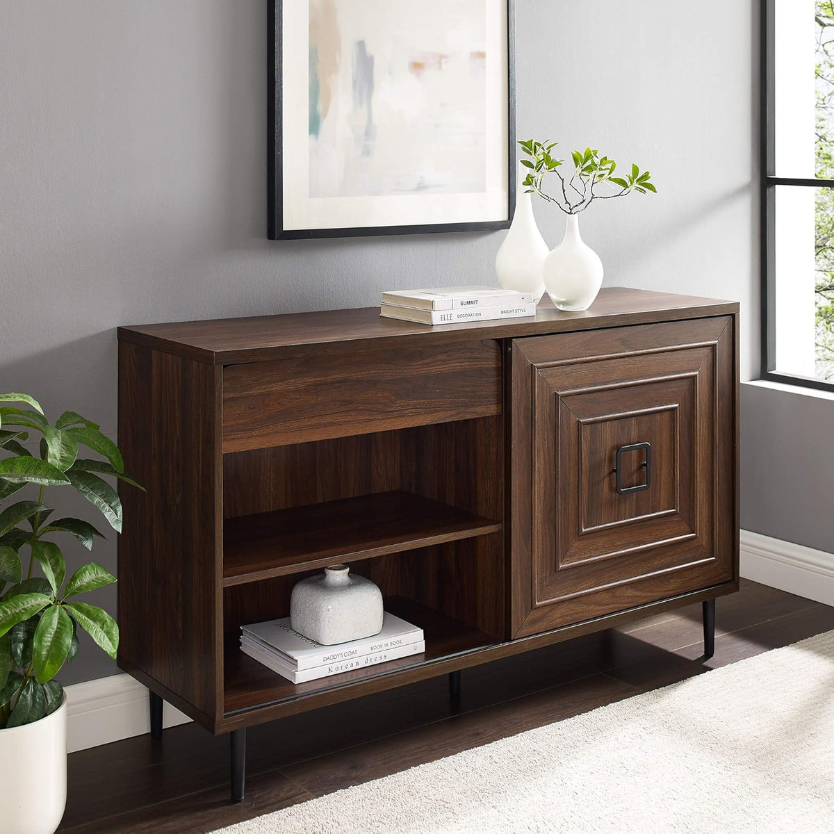 Dark Walnut Wood Storage Cabinet D25721