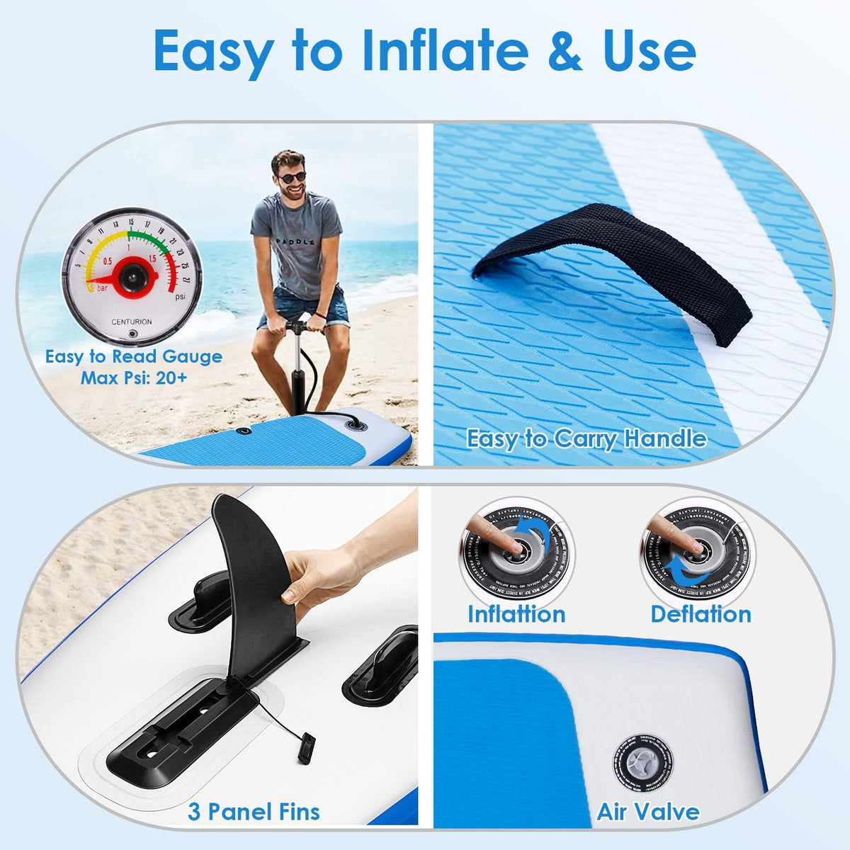 10' Inflatable Stand Up Paddleboard with Carry Bag K5112