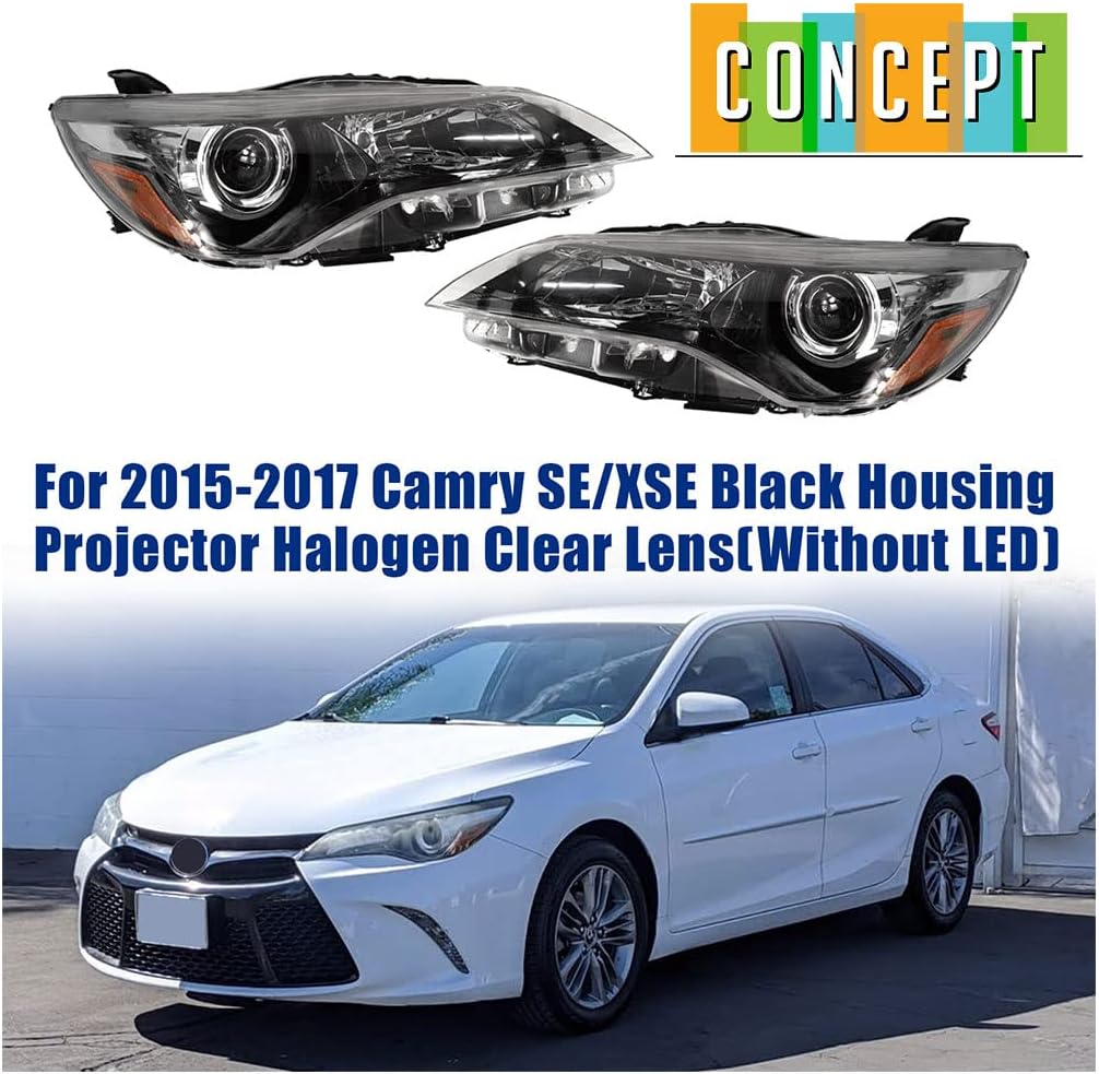 Black Housing Headlights Driver & Passenger Side D1115
