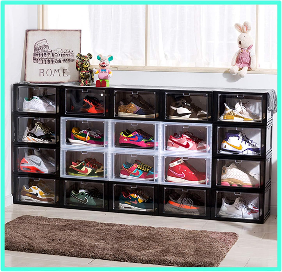 Stackable Plastic Shoe Box Organizer Y272023