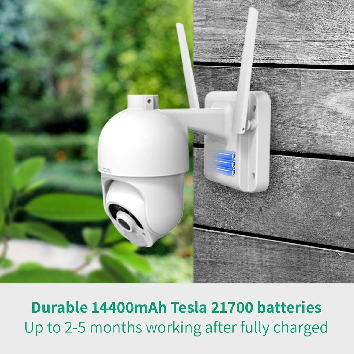 Battery Powered Wireless Security Camera Outdoor 355° 2.4G WiFi M553750