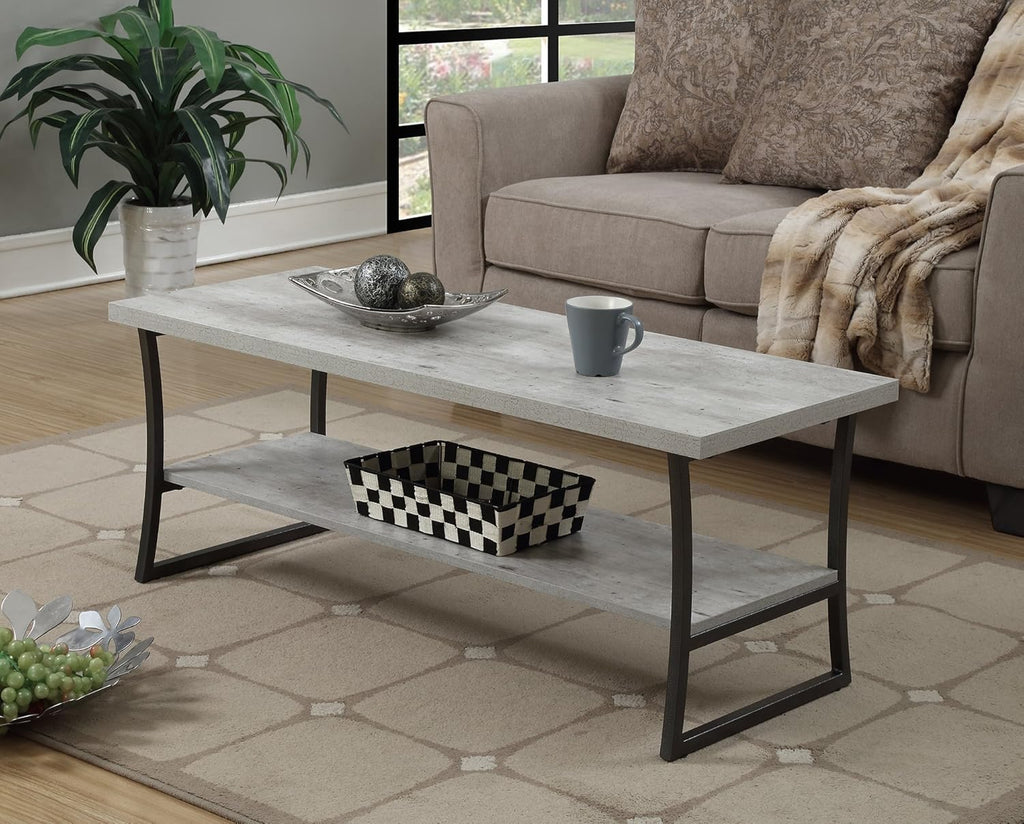 Faux Birch Slate Gray Coffee Table V8403