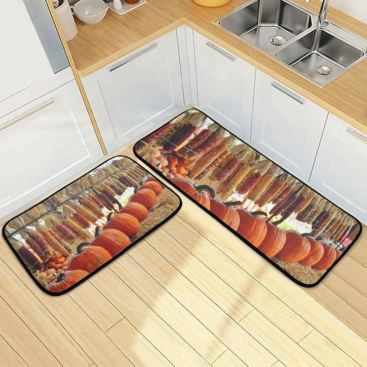 Kitchen Rugs Set of 2 Washable Floor Runner Area Rug F723