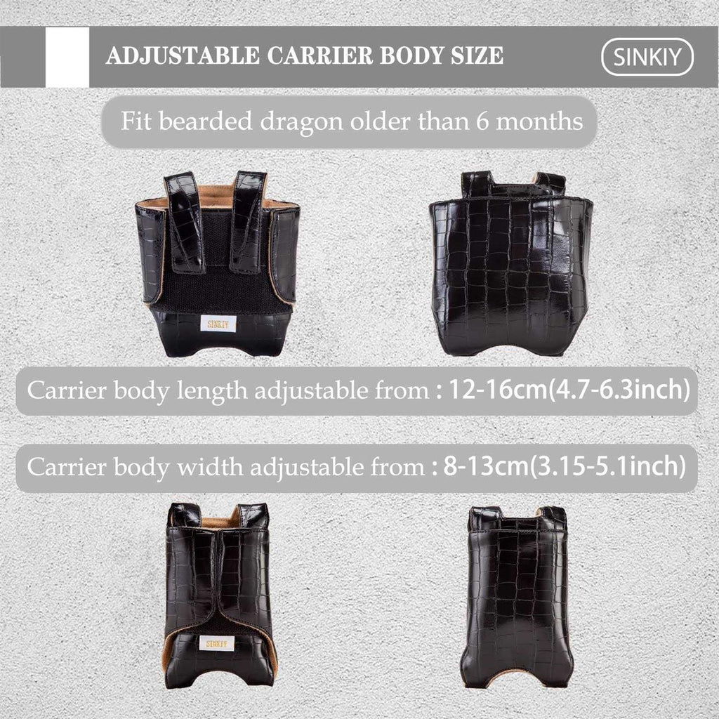 Bearded Dragon Sling Carrier Leather Reptile Pouch M6722