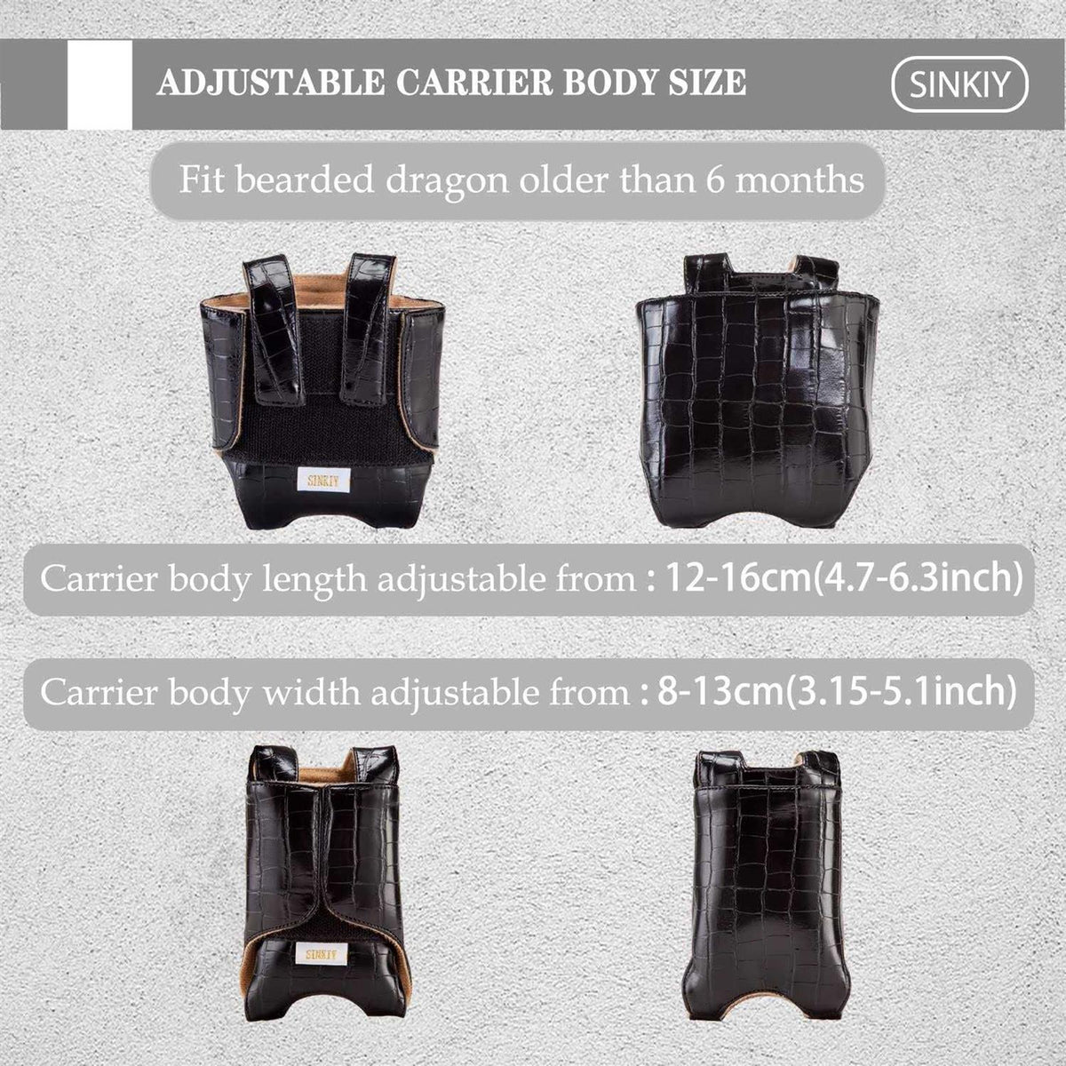 Bearded Dragon Sling Carrier Leather Reptile Pouch M6722