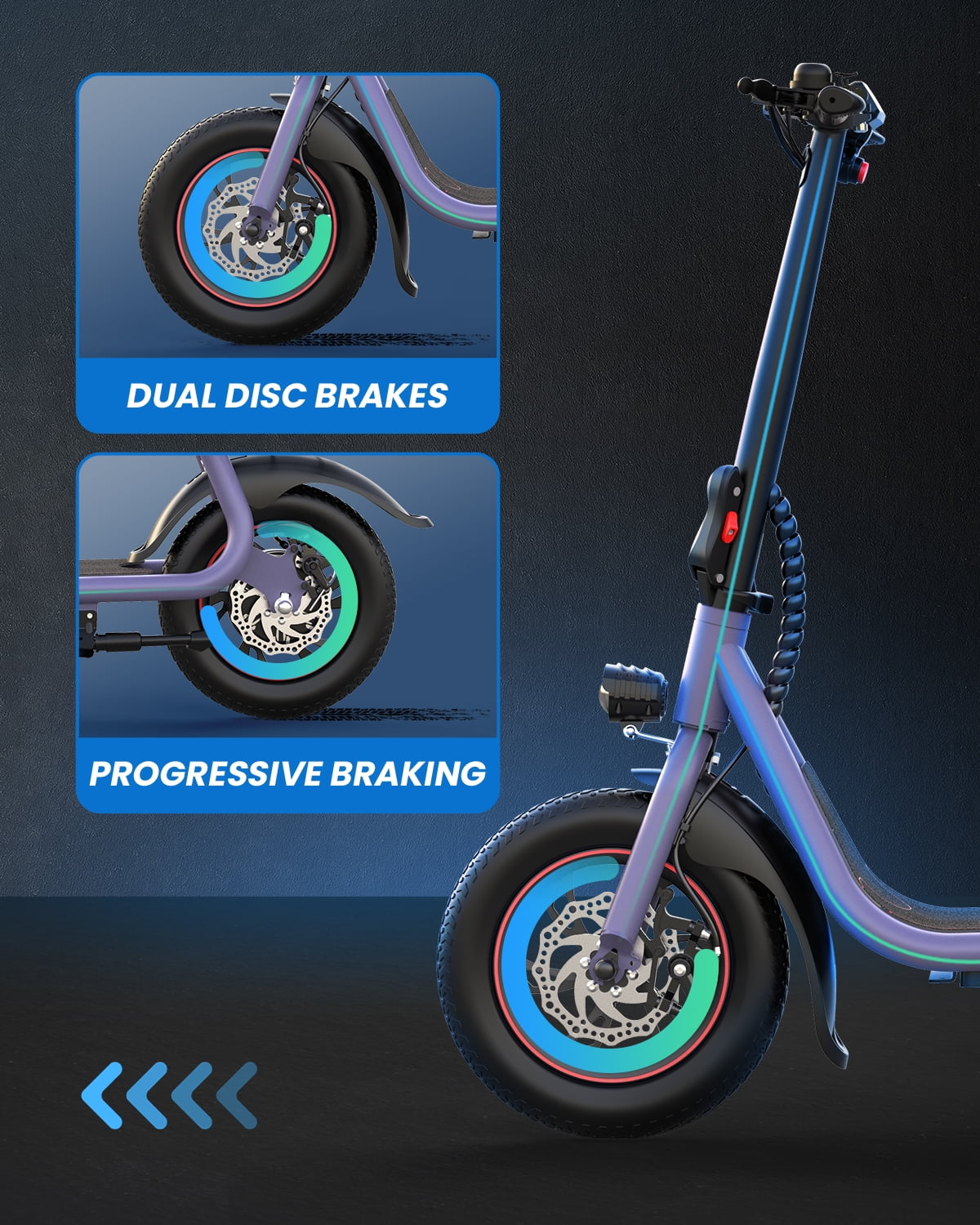 Electric Scooter with Seat, 450W Motor, 22 Miles Range, Folding, Black F41619
