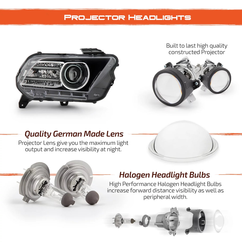 Black Projector Headlights Pair P692