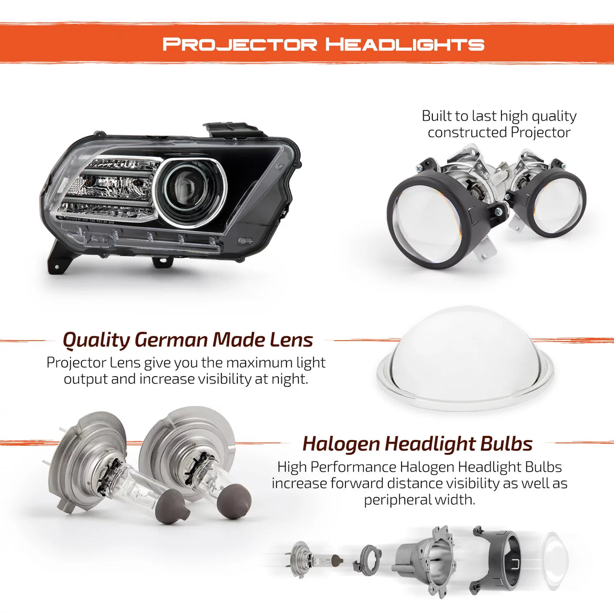 Black Projector Headlights Pair P692
