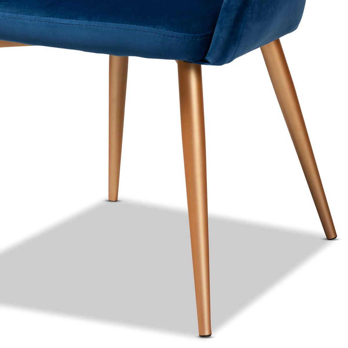 Navy Blue Velvet Upholstered Dining Chair Y34344