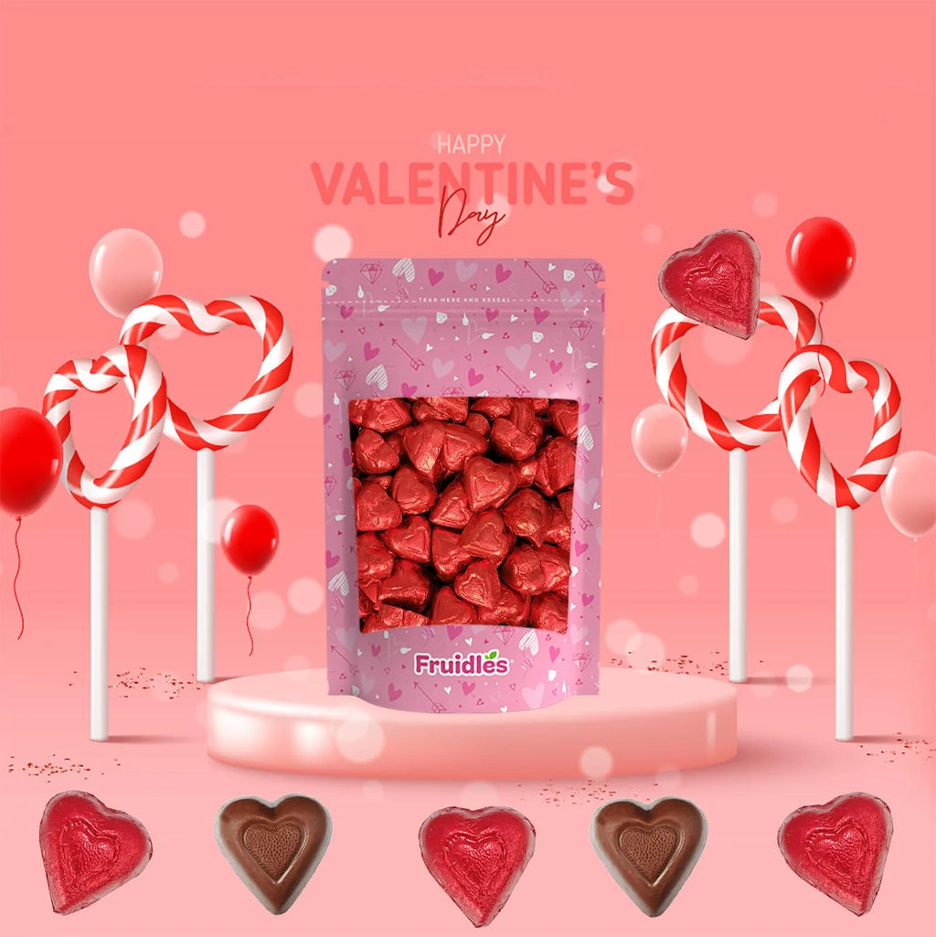 Milk Chocolate Hearts Red Individually Wrapped Foils 5 Pounds K61720