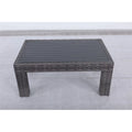 Wicker Rattan Patio Coffee Table with Glass Top O616