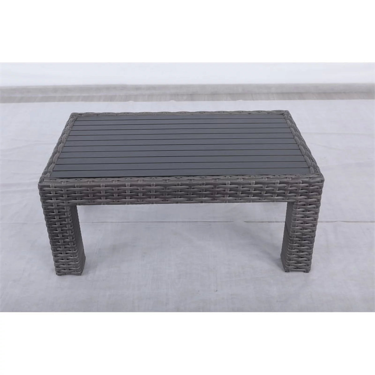 Wicker Rattan Patio Coffee Table with Glass Top O616