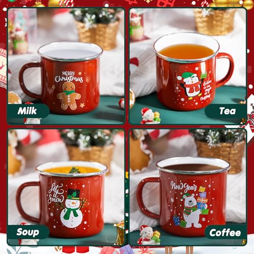 12 Pcs 12oz Stackable Enamel Coffee Cups G975