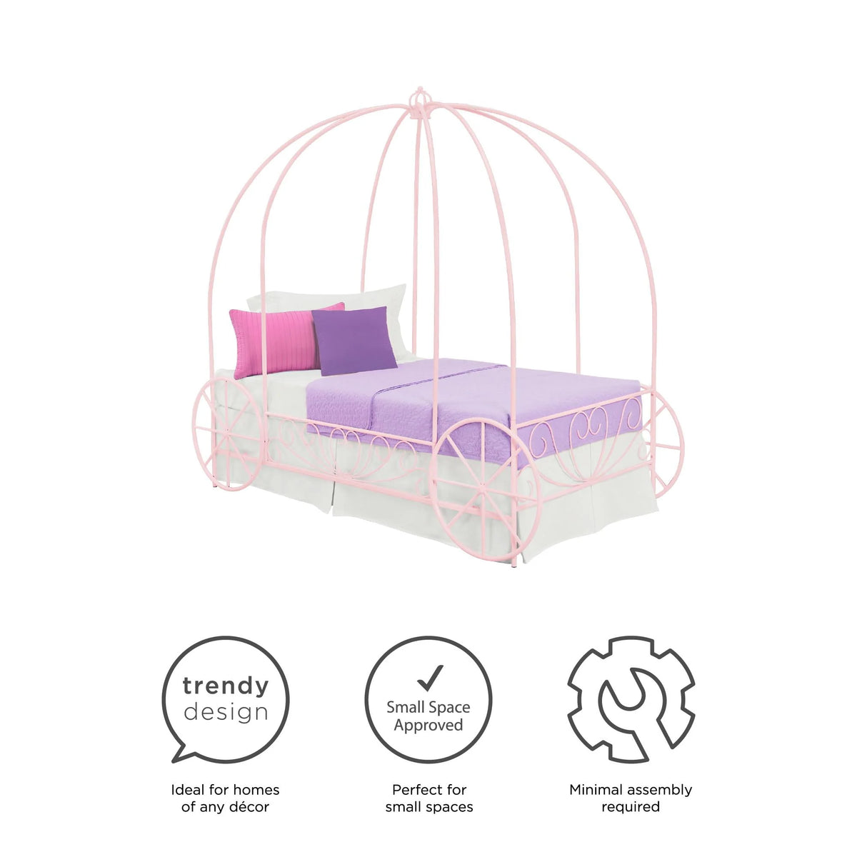 White Metal Twin Bed Y95785