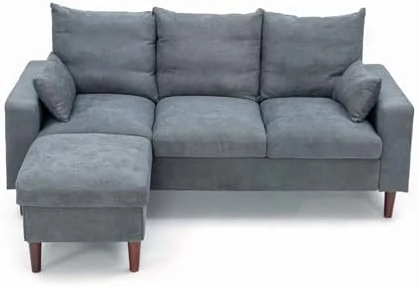 Grey Reversible L-Shaped Sectional Sofa W993
