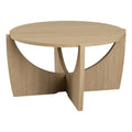 28" Wood Round Coffee Table with Crossed Arch Base P64035