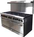 60"W 10 Burners 2 Ovens Commercial Range & Oven Natural Gas Propane Stainless Steel B369