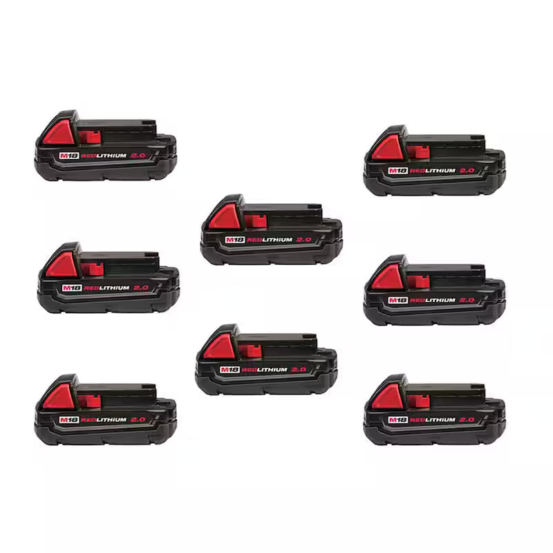 18-Volt Lithium-Ion Compact Battery Pack 2.0Ah 8-Pack R740427