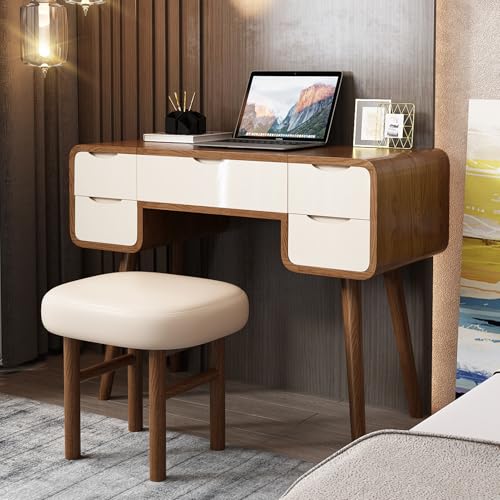 Flip Top Vanity Table with Stool and Mirror N442