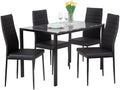 Dining Table and Chairs Set Marble Table top with 4 Chairs PU Leather T27668