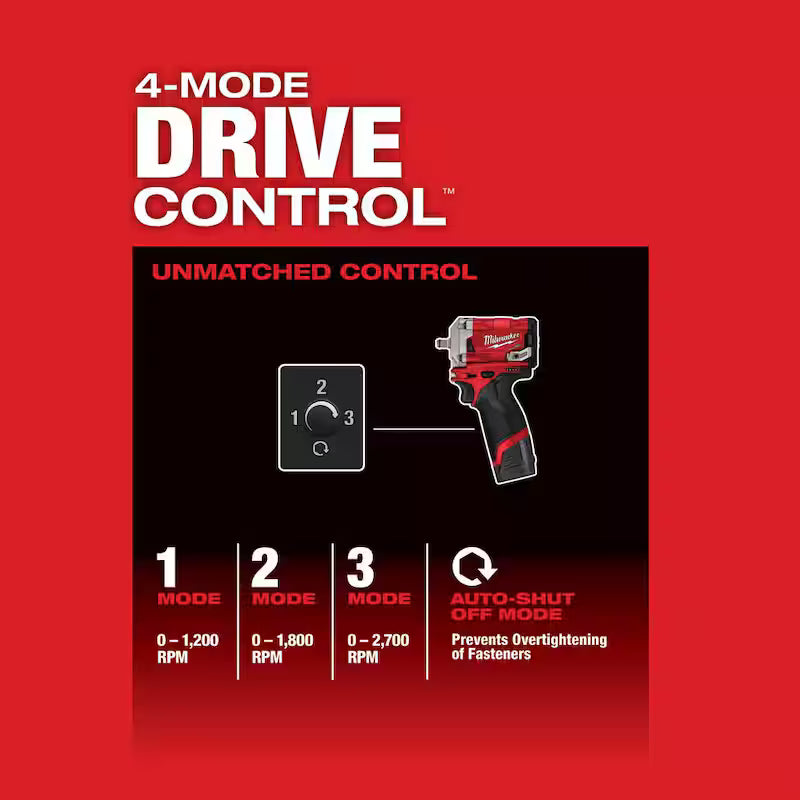 12V Lithium-Ion Brushless Cordless 3/8 in. Impact Wrench Kit with Ratchet O564359