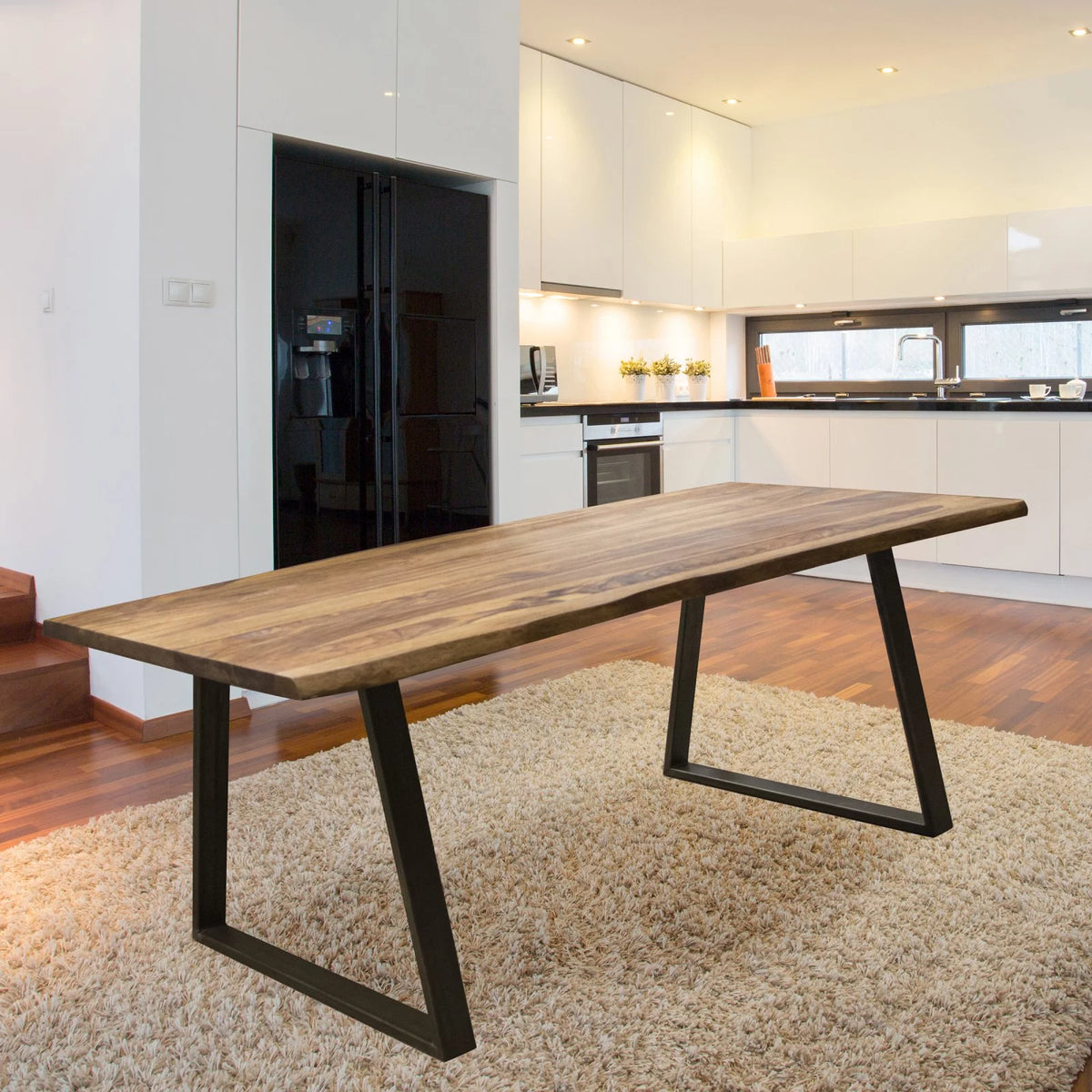 63-inch Sheesham Rosewood Finish Wood Top Dining Table S1258