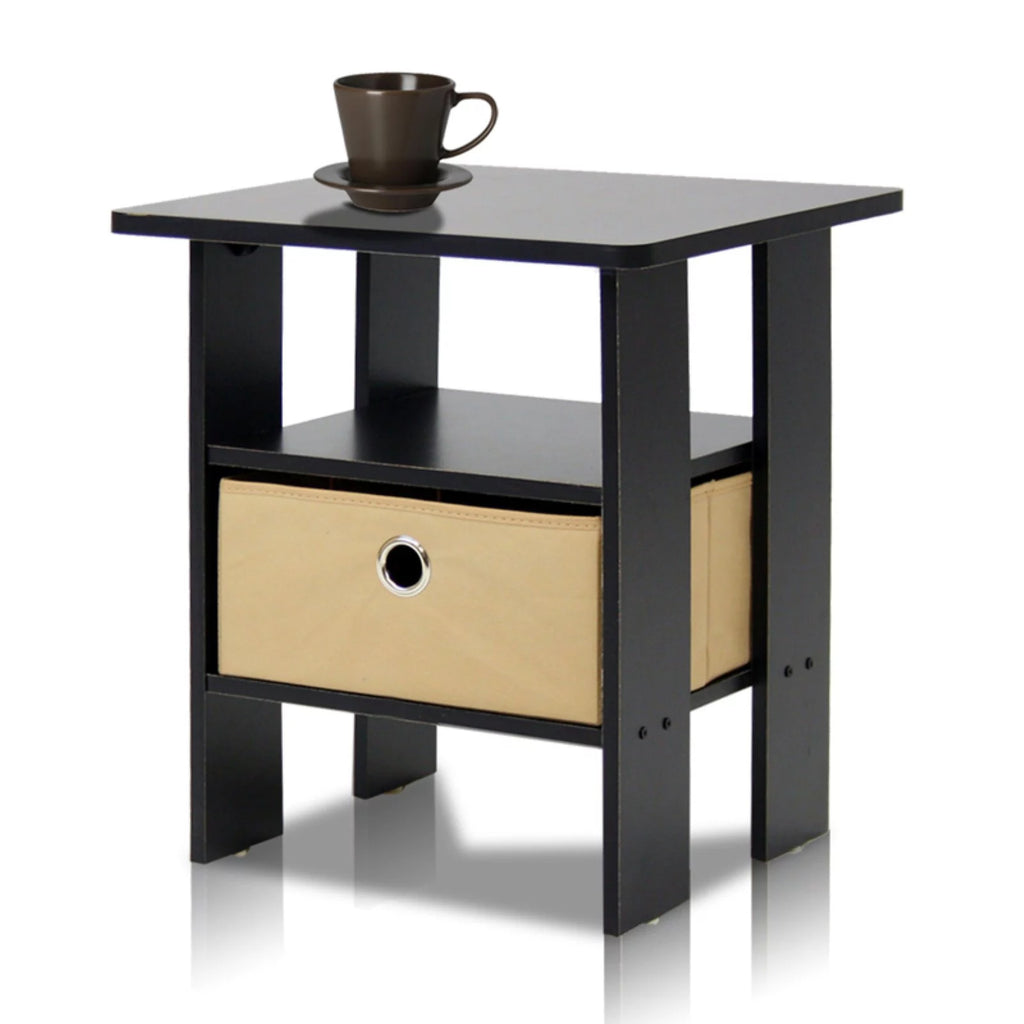 Engineered Wood End Table with Bin Drawer U70161