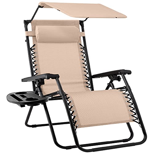 Beige Textilene Mesh Zero Gravity Recliner Chair L5156