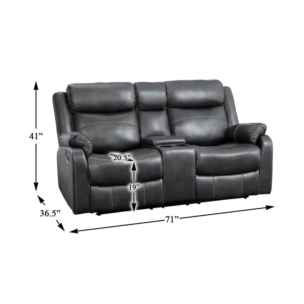 Dark Gray Microfiber 2-Piece Reclining Sofa Set O7520