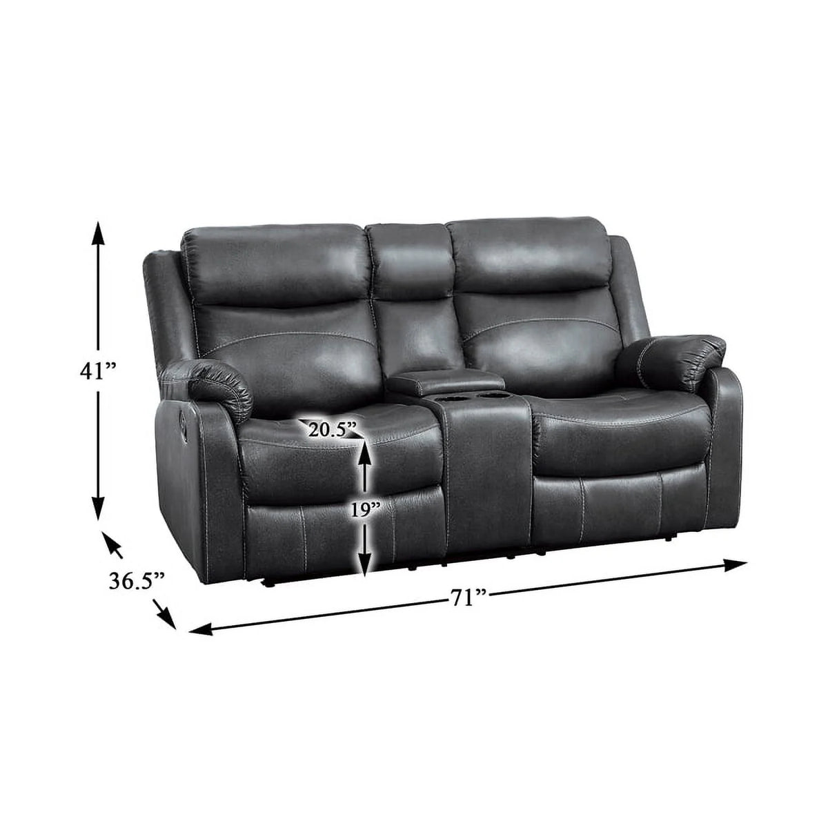 Dark Gray Microfiber 2-Piece Reclining Sofa Set O7520